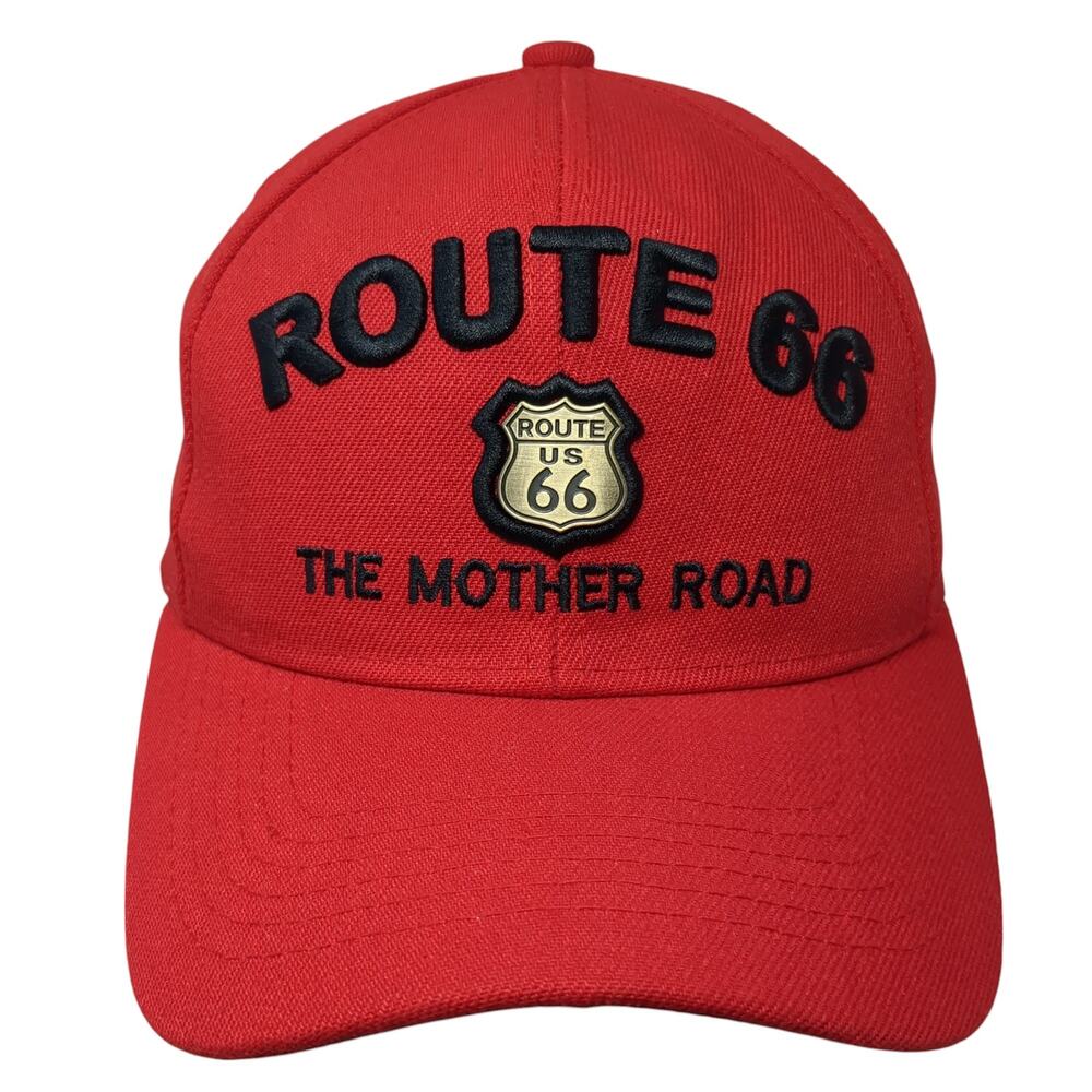 Route 66 The Mother Road Baseball Cap Red One Size Adjustable Black Eagle